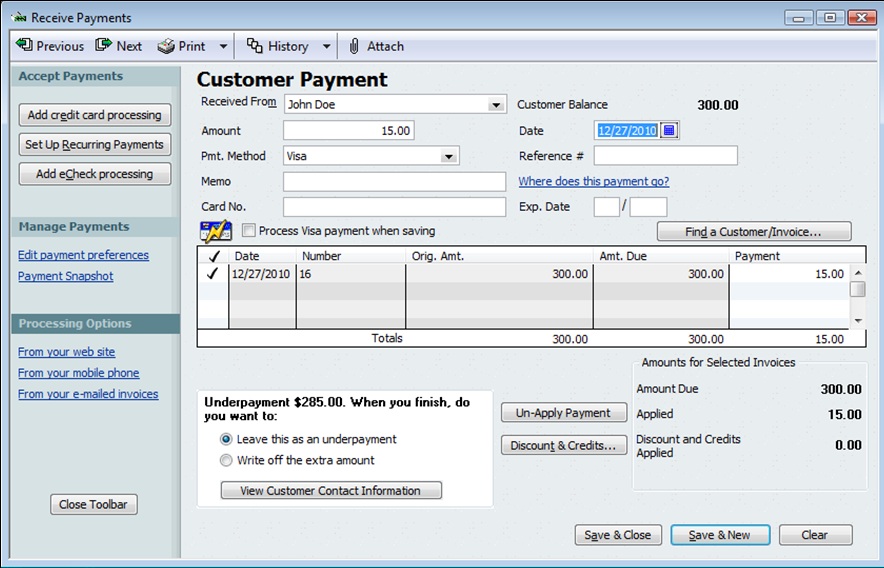 Quickbooks Credit Card Processing