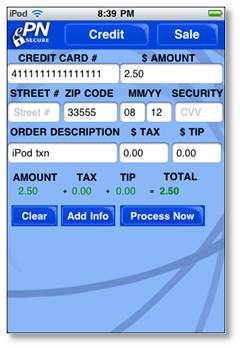 iPhone eProcessing Network Application